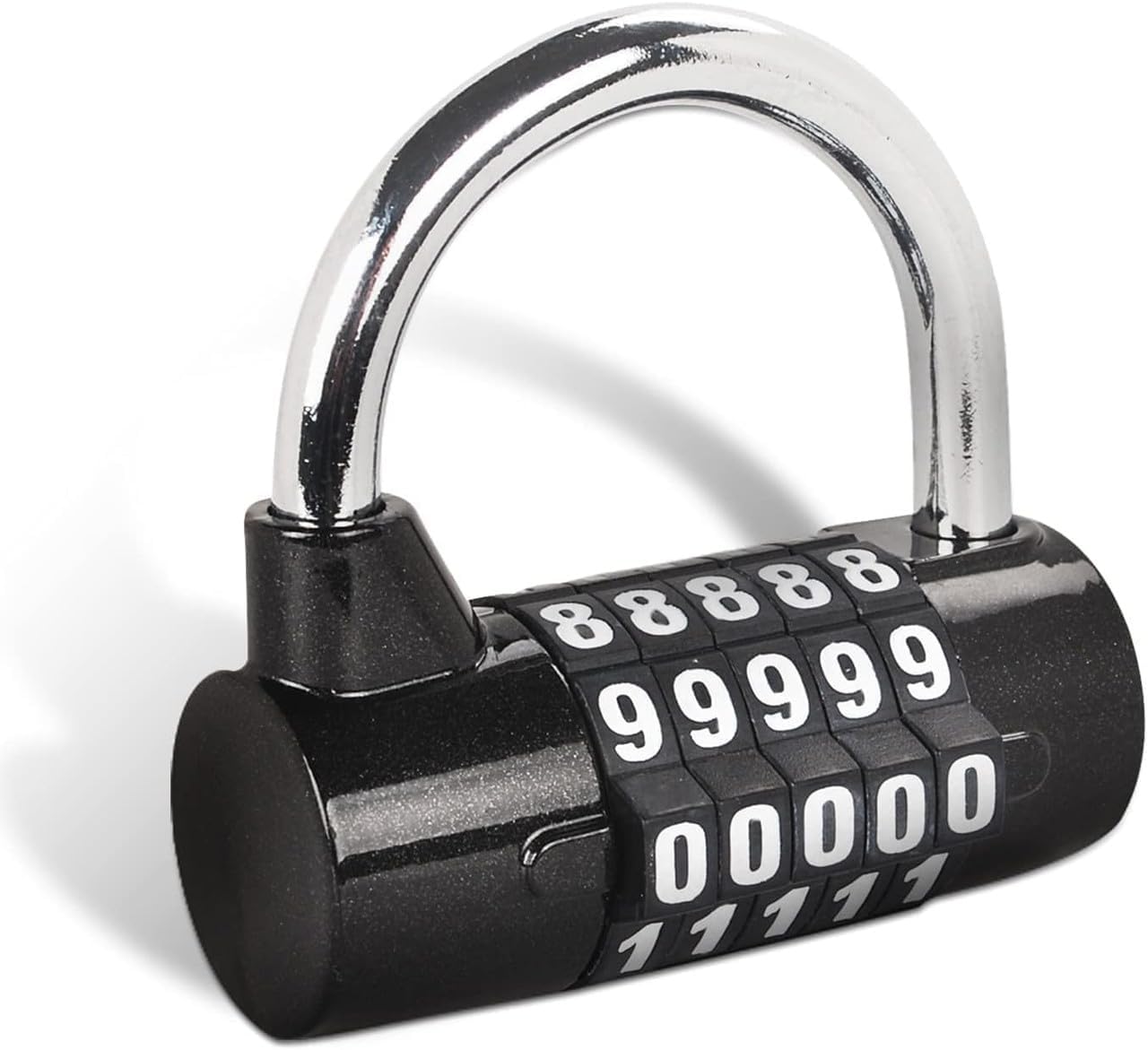 Locker Combination Lock 5-Digit Resettable Combination Padlock Zinc Alloy Cabinet Code Padlock Keyless Safety Password Lock Sturdy Fence Padlock for Cabinet Gym Lockers School Lockers (Black)