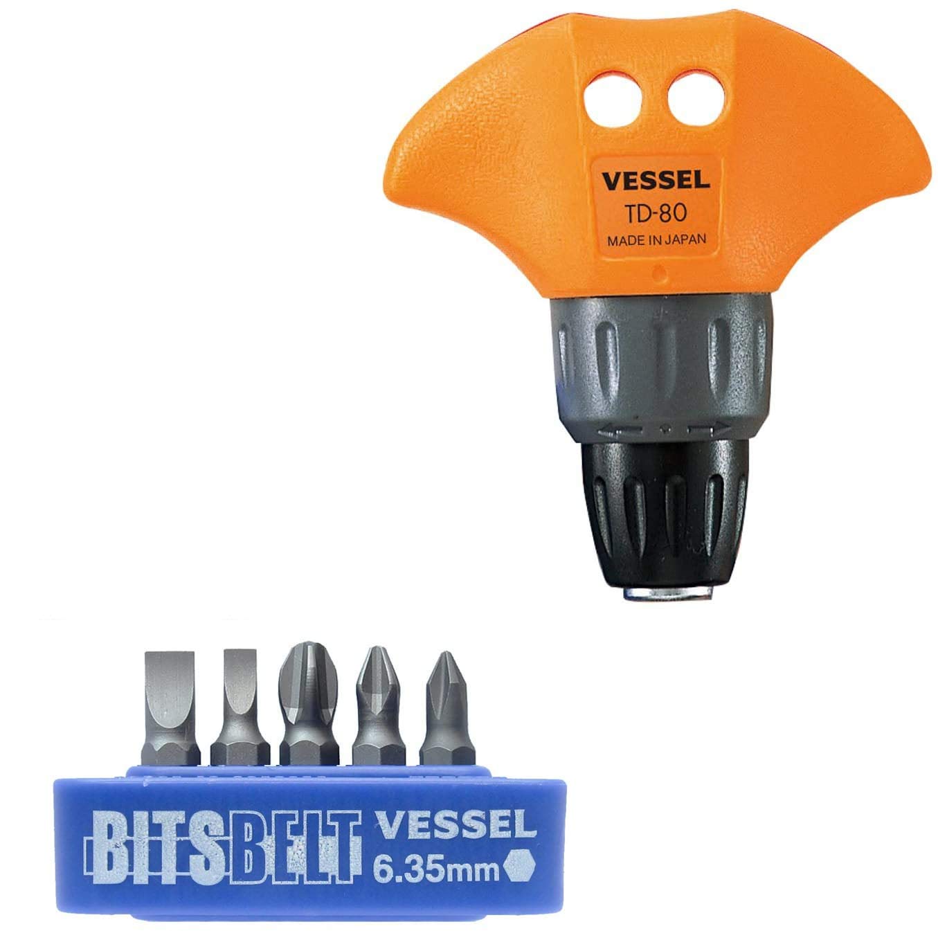 VESSEL T type ratchet driver set TD - 80 Free Shipping with Tracking# New Ja JP