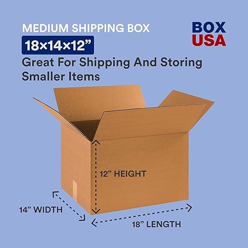 Miniatura 2 de BOX USA Kit de mudanza con cajas de cartón corrugado, paquete de 38 bolsas de mudanza, dispensador de cinta y cinta de embalaje transparente,