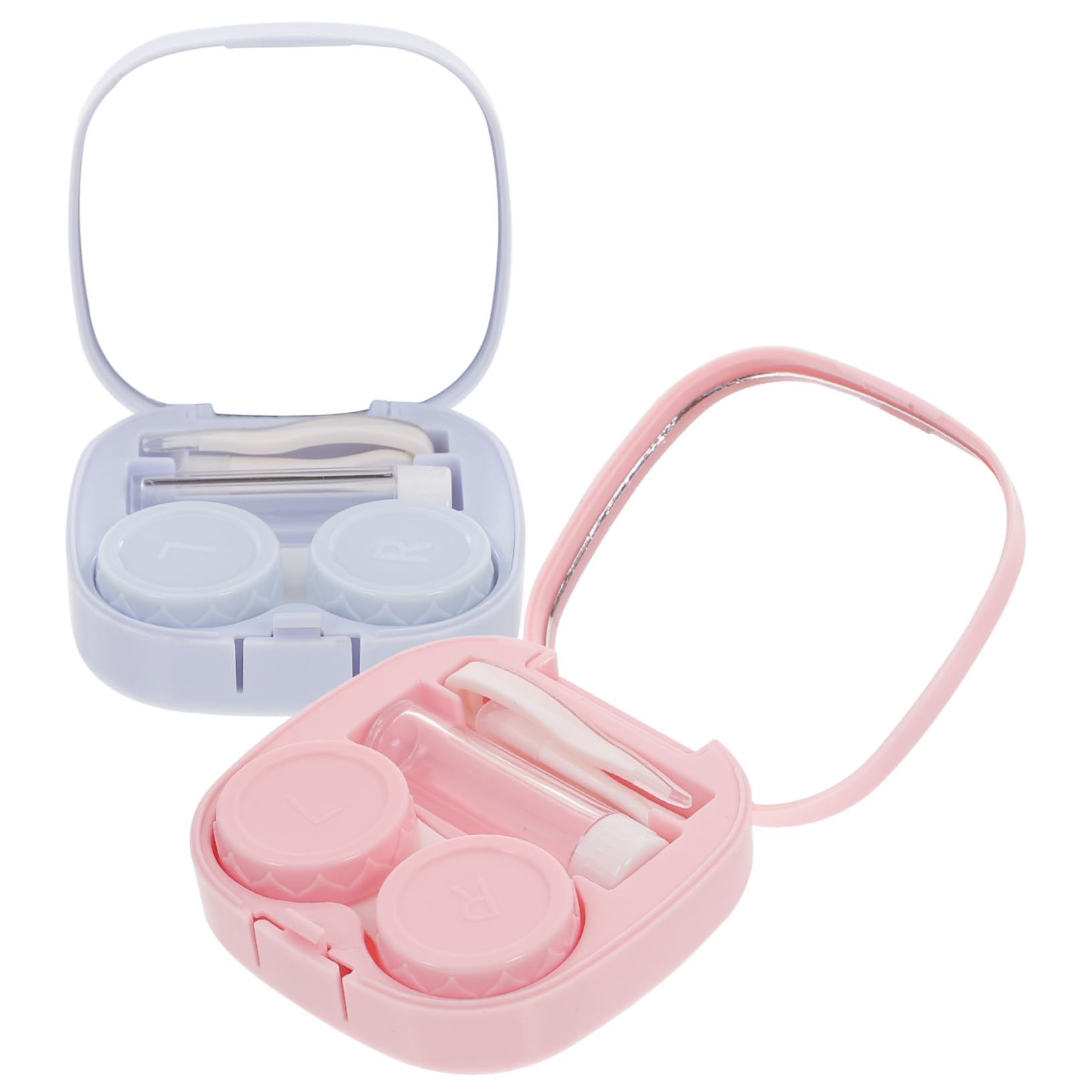 FRCOLOR 10sets Custodie Per Lenti Contatto Compatte e Resistenti Con Strumenti Inclusi Per Uso Esterno Colori e Pratiche e Facili Da Trasportare