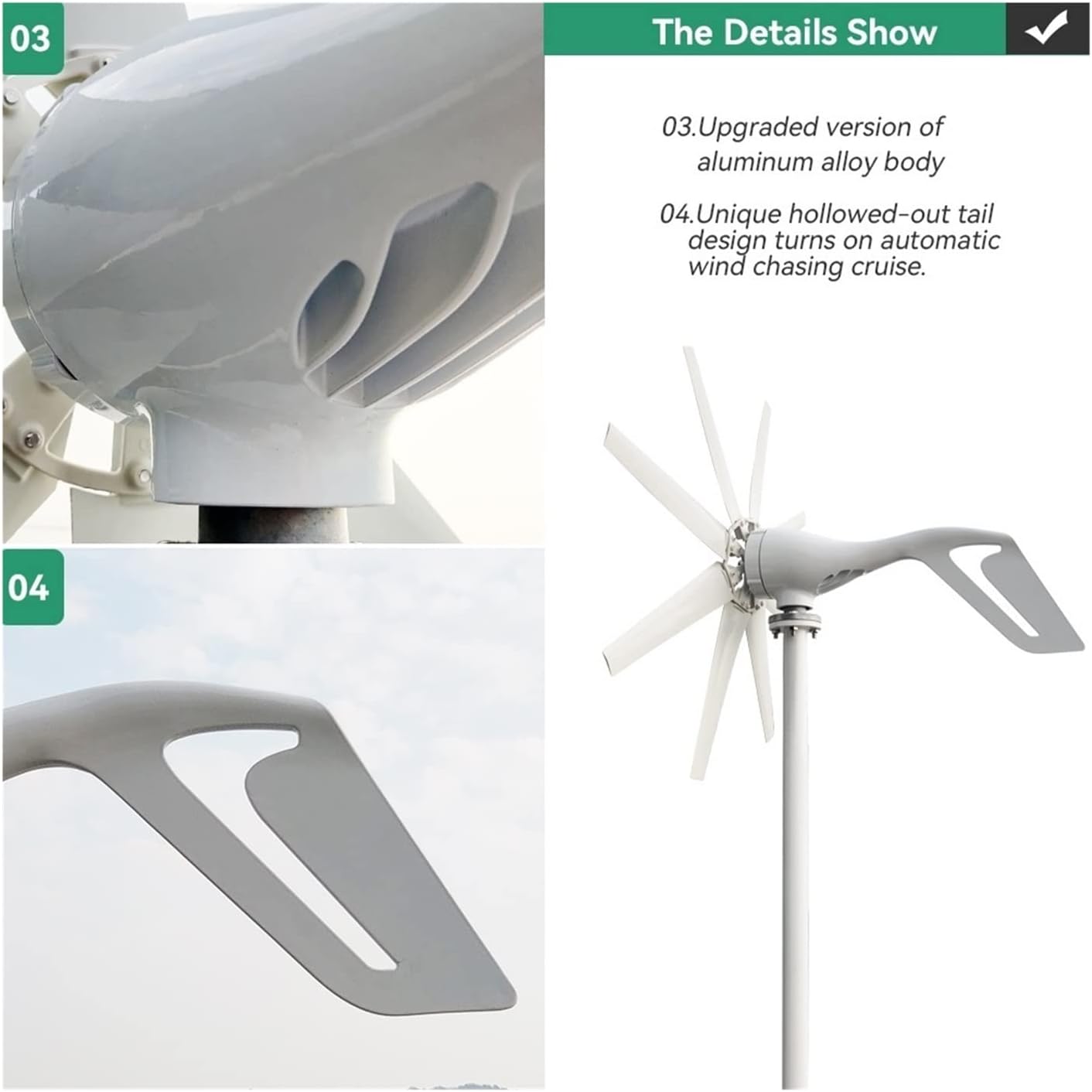 Wind Energy Turbine Generator 2000w 12v 24v 48v 8 Blades With Off Grid System Mppt And Hybrid Charge Controller For Home Use(With Mppt Controller,24V)