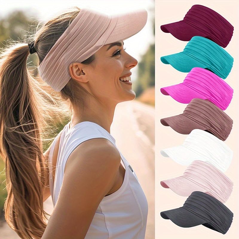 Image of Sports Sun Visor for Men Women UV Protection Lightweight Packable Stretchy Hats for Running, Tennis, Golf