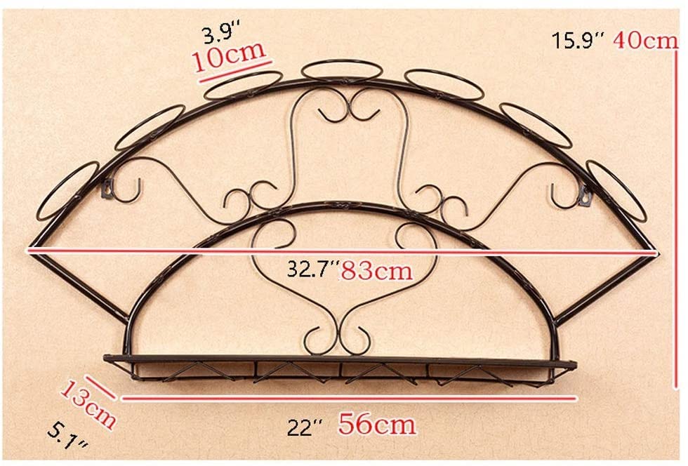 Soporte para botellas de vino de hierro para pared miniatura 2
