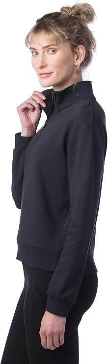 Alternative Women's Quarter Zip Pullover, Eco-Cozy Lightweight Fleece Mock 1/4 Zip