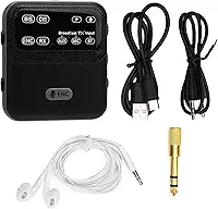 Fabater Receptor Transmissor Bluetooth 5.4 para TV para Fones de Ouvido Sem Fio, Adaptador de áudio Multifuncional Sem Fio Com Display LED, AUX, MIC, Entrada BT, Saída AUX