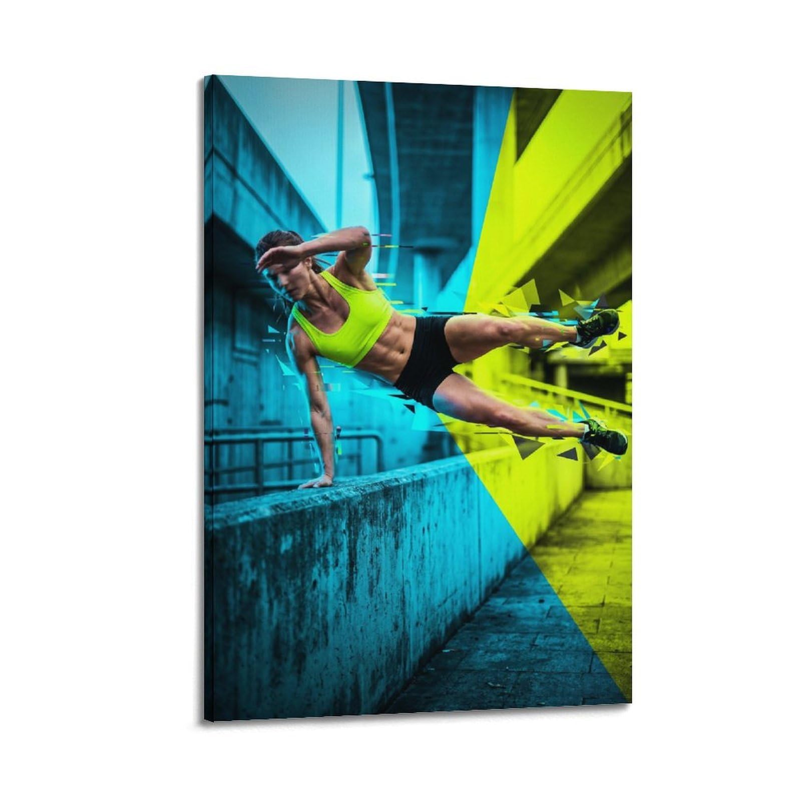 OLYHTR Extreme Sports Gravity Defied Parkour Poster Modern Decorative Canvas Prints - Ideal Wall Art for Family, Man Cave, Game Room, Boys & Girls Bedroom 20x30inch(50x75cm)
