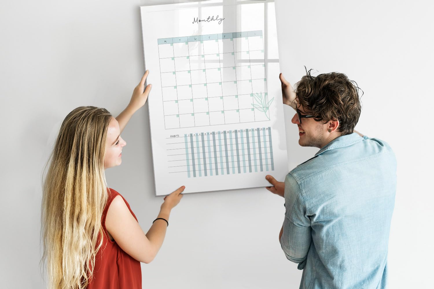 Lavagna in Vetro Magnetica con Accessori | Magneti Potenti, Pennarello e Gomma Inclusi | Ottima per Casa, Ufficio e Scuola - 90x60 - Agenda settimanale