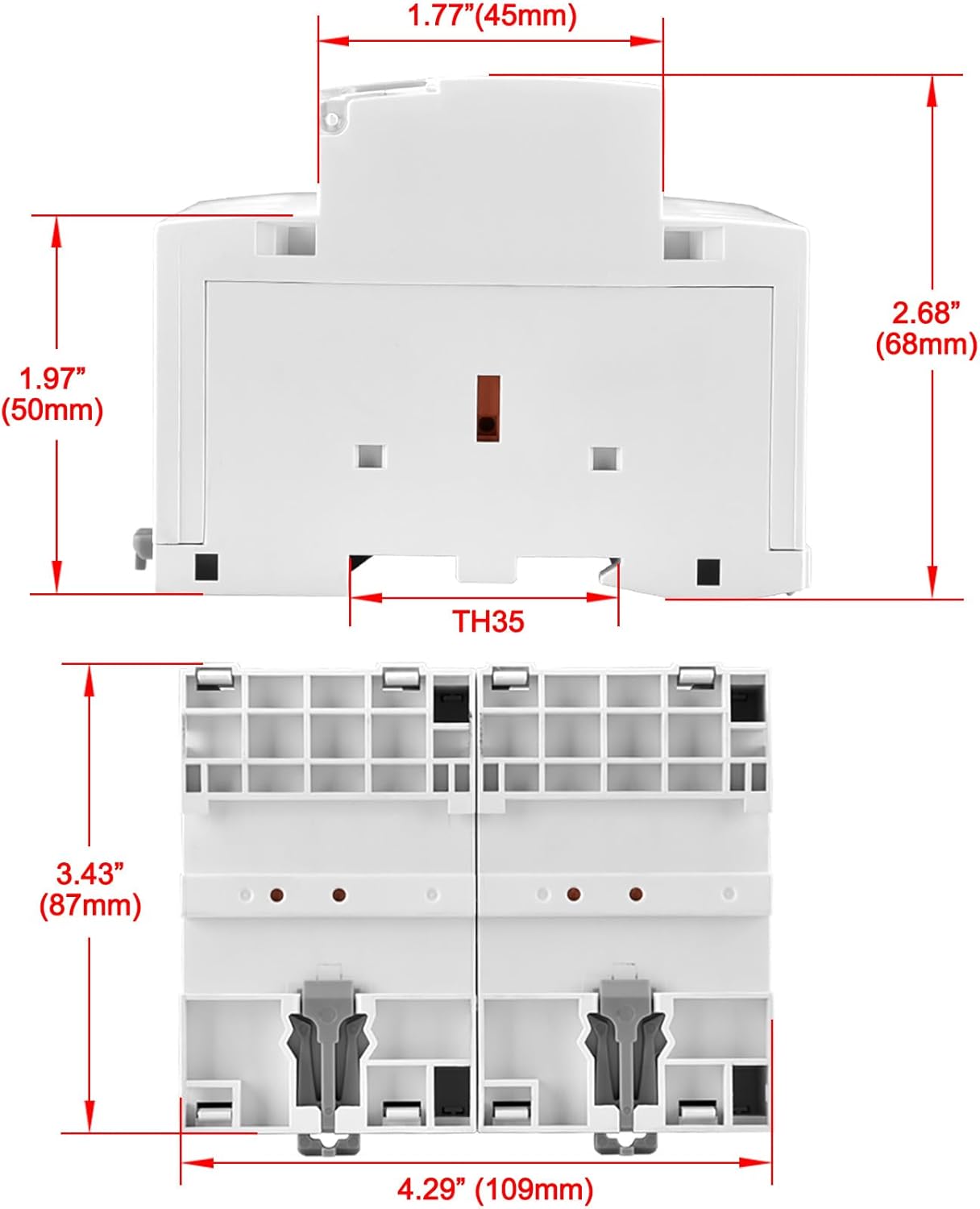 Heschen Household AC Contactor, HSR1-100, Ie 100A, 4 Pole, Four Normally Closed, AC 220V Coil Voltage, 35mm DIN Rail Mount