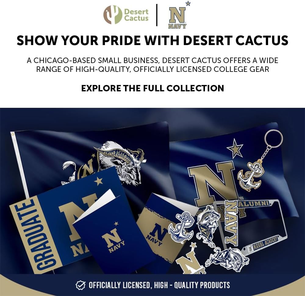 Desert Cactus United States Naval Academy Car Accessories Midshipmen Metal License Plate Frame and Tag Holder for Front or Rear of Car (Grandparent)