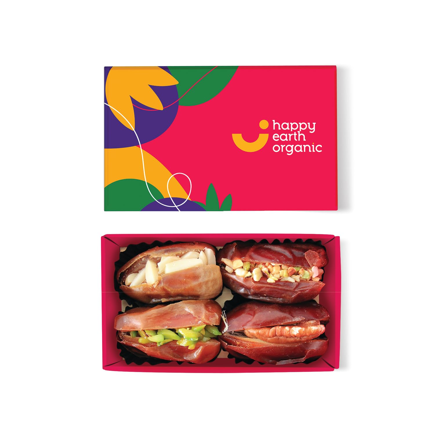 Happy Earth Organic Filled Dates, Vibrant Pink 73gms