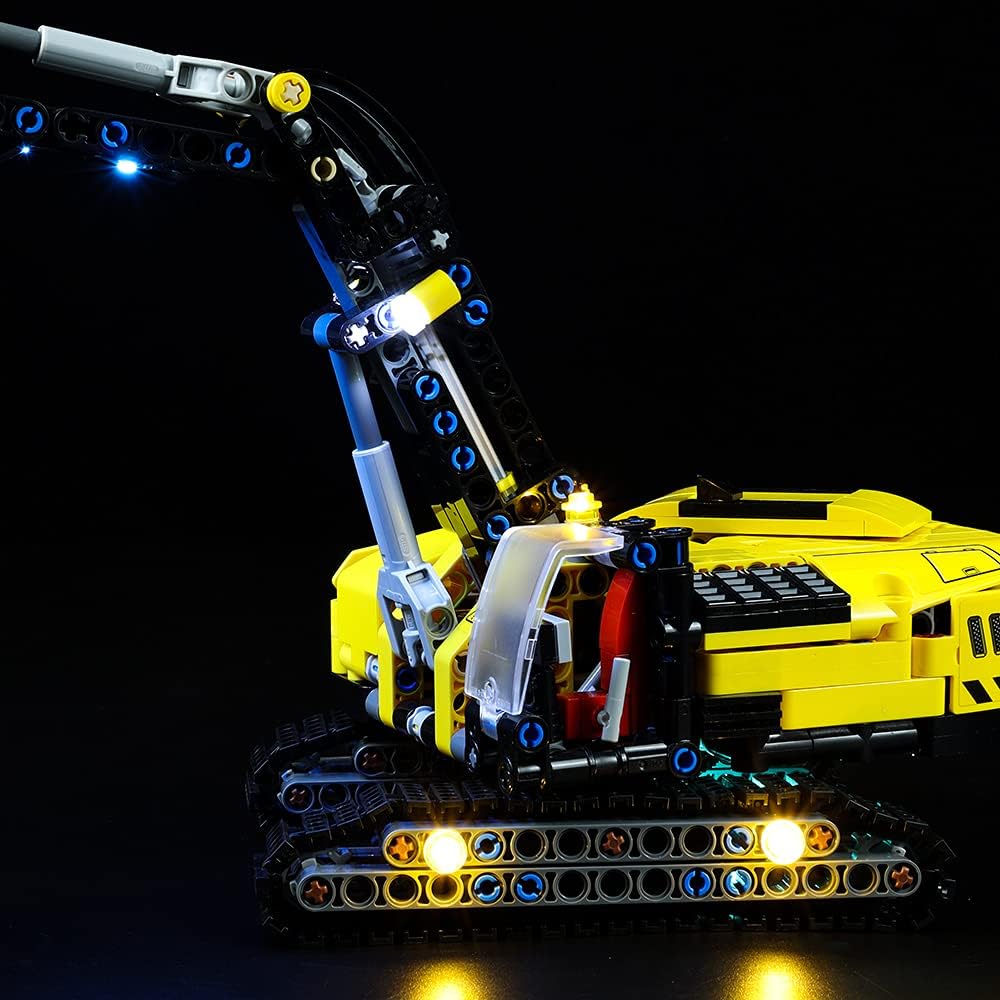Kyglaring Led Light Set Only Light Set Compatible with Lego 42121 Technic Heavy-Duty Excavator Toy Building Kit (The Bricks Model not Included)