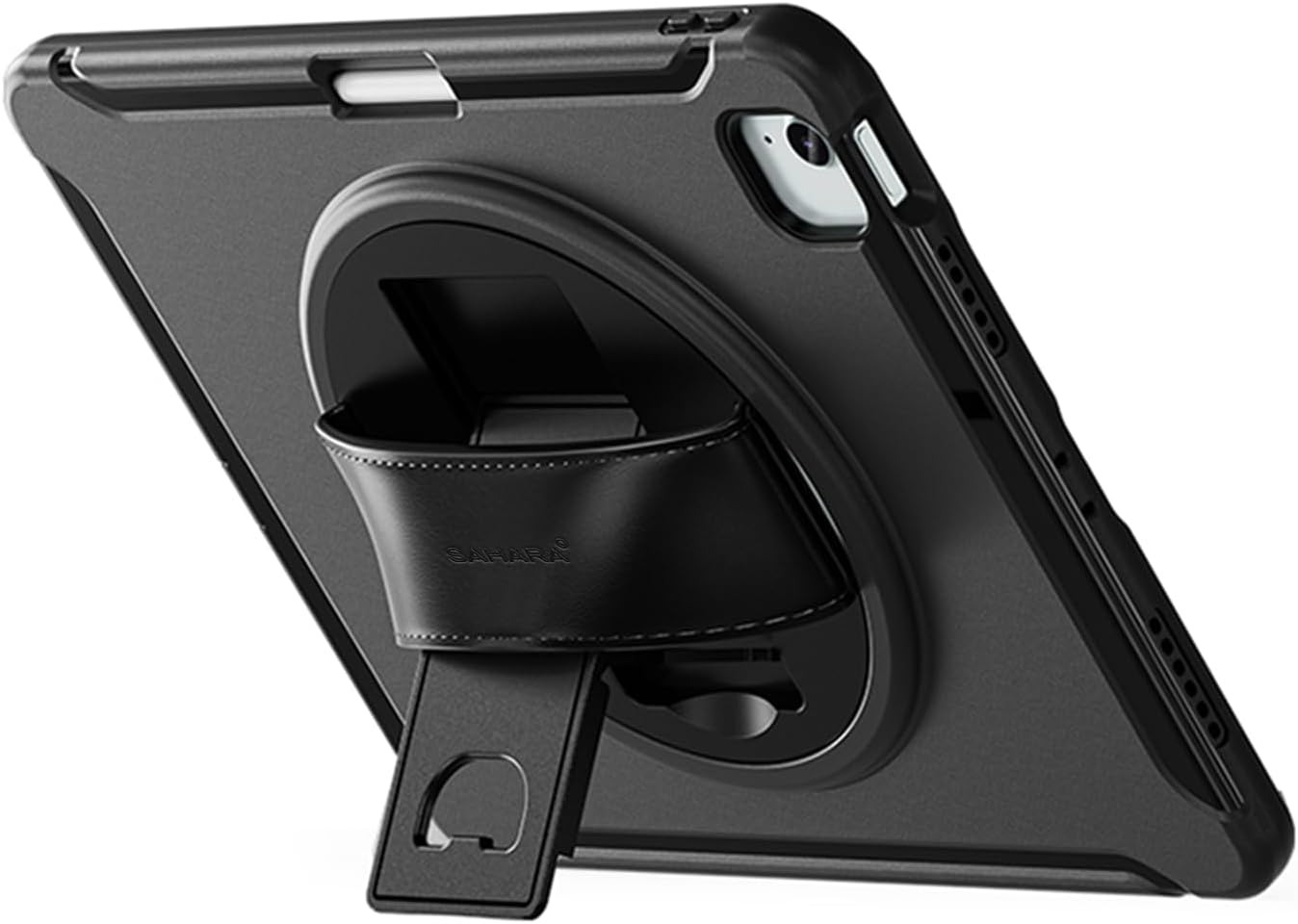 Sahara - Raider Series Heavy-Duty Case with Hand Strap for iPad Air 11" (M2 2024 & M3 2025), Scorpion Black, (TB00421)