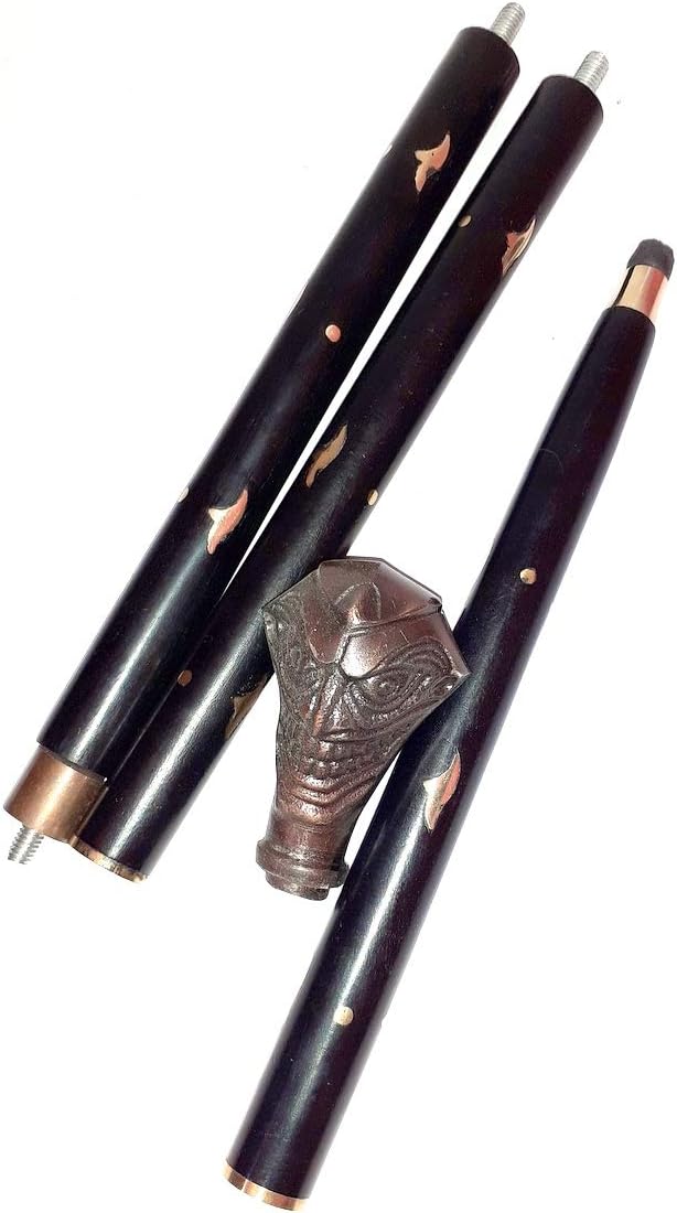 Wooden Walking Stick, Joker Head Handle Cane Gift