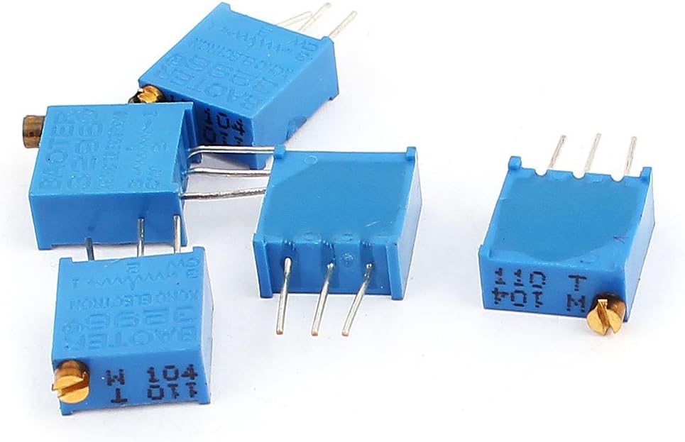 5 Pcs Fixed Resistors 3296W 100K ohm Variable Resistor for Single Resistors Multiturn Potentiometer