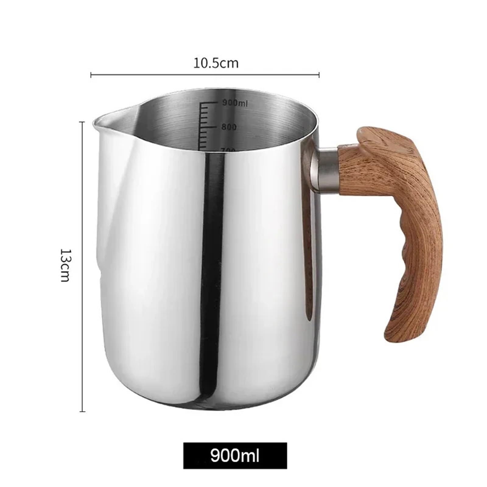 Jarra de espuma café con leche acero inoxidable mango madera a escala, boquilla águila, accesorios for, cocina y cafetería, 2 uds Para Espumar(Beige)