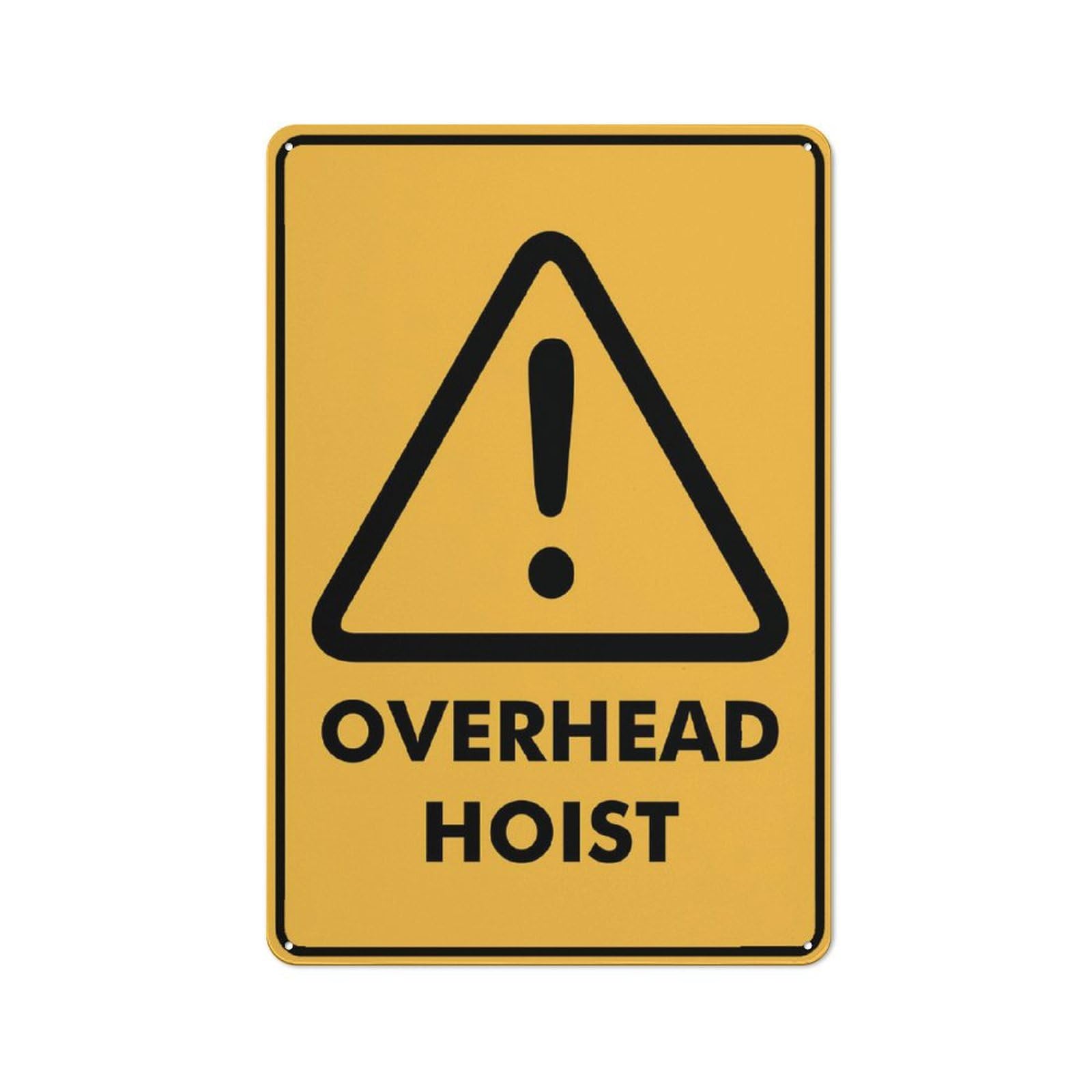 Peiyeety A004 Metal Tin Sign Caution Overhead Hoist Safety Warning Sign, Rust-Proof Metal Vintage Wall Art For Industrial Warehouse Construction Site Work Zone, Outdoor Indoor Use, 6X8 Inch