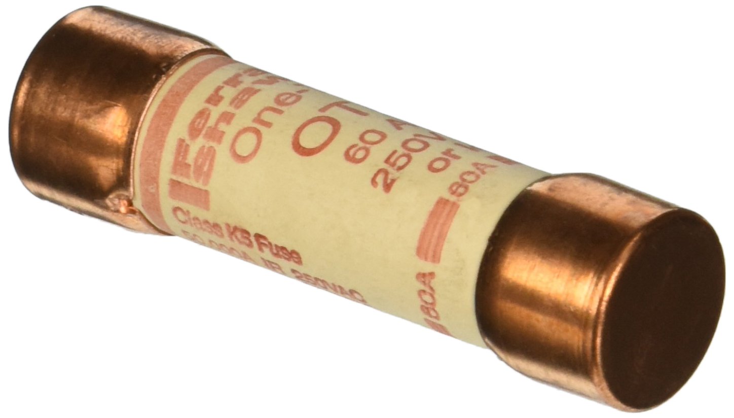 Mersen OT Class K-5 General Purpose Fuse, 250VAC/DC, 50kA AC/20kA DC, 60 Ampere, 13/16 Diameter x 3 Length