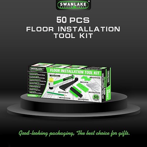 Miniatura 9 de SWANLAKE - Herramientas para pisos laminados de 50 piezas, kit de instalación de pisos de madera laminada con 44 espaciadores, mazo de mango de