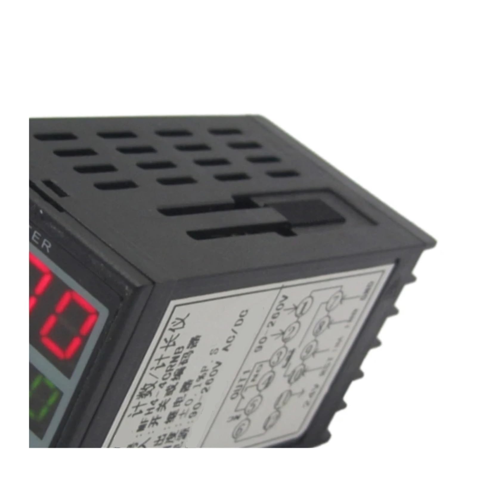 Medidor de longitud del contador de longitud de 4 contadores digitales, salida de relé preestablecida multifuncional de 90-260 V CA/CC