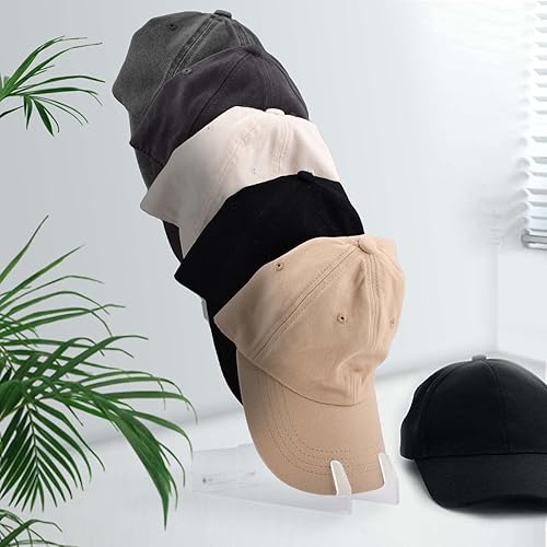 Miniatura 6 de Dmyond Paquete de 2 estantes para gorras de béisbol soporte de pared o organizador de sombreros de pie acrílico con capacidad para hasta 10 gorras