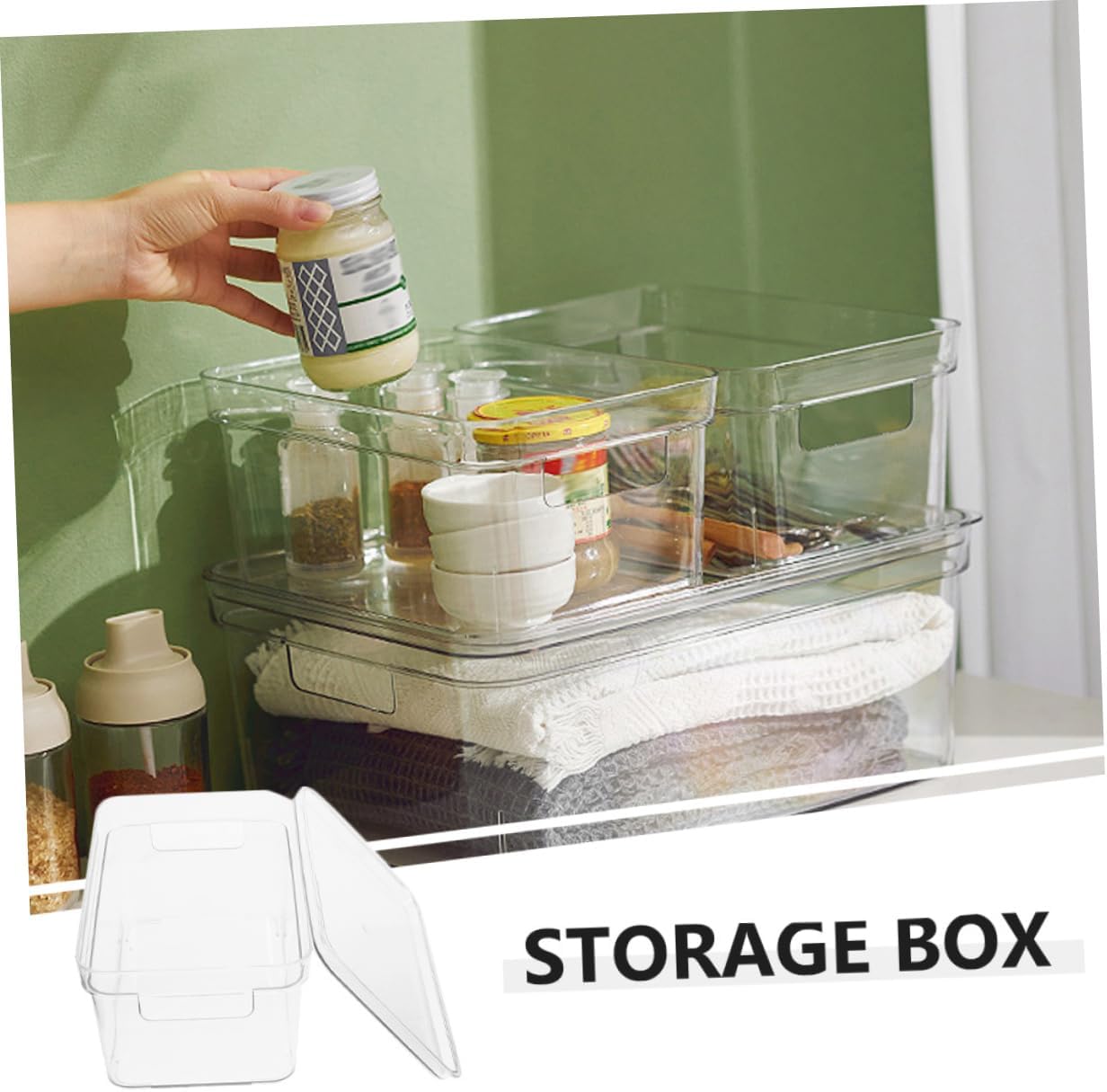 Levemolo Transparent Storage Box for Building Blocks Toys Multi-Function Bin for Organizing Small Parts Portable Container for Boys and Girls for Daily Use Easy Access