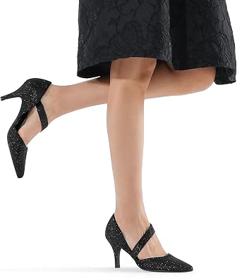 mysoft Women's Pointed Toe Low Stiletto Heel Dress Pumps Shoes - Available in Wide Sizes