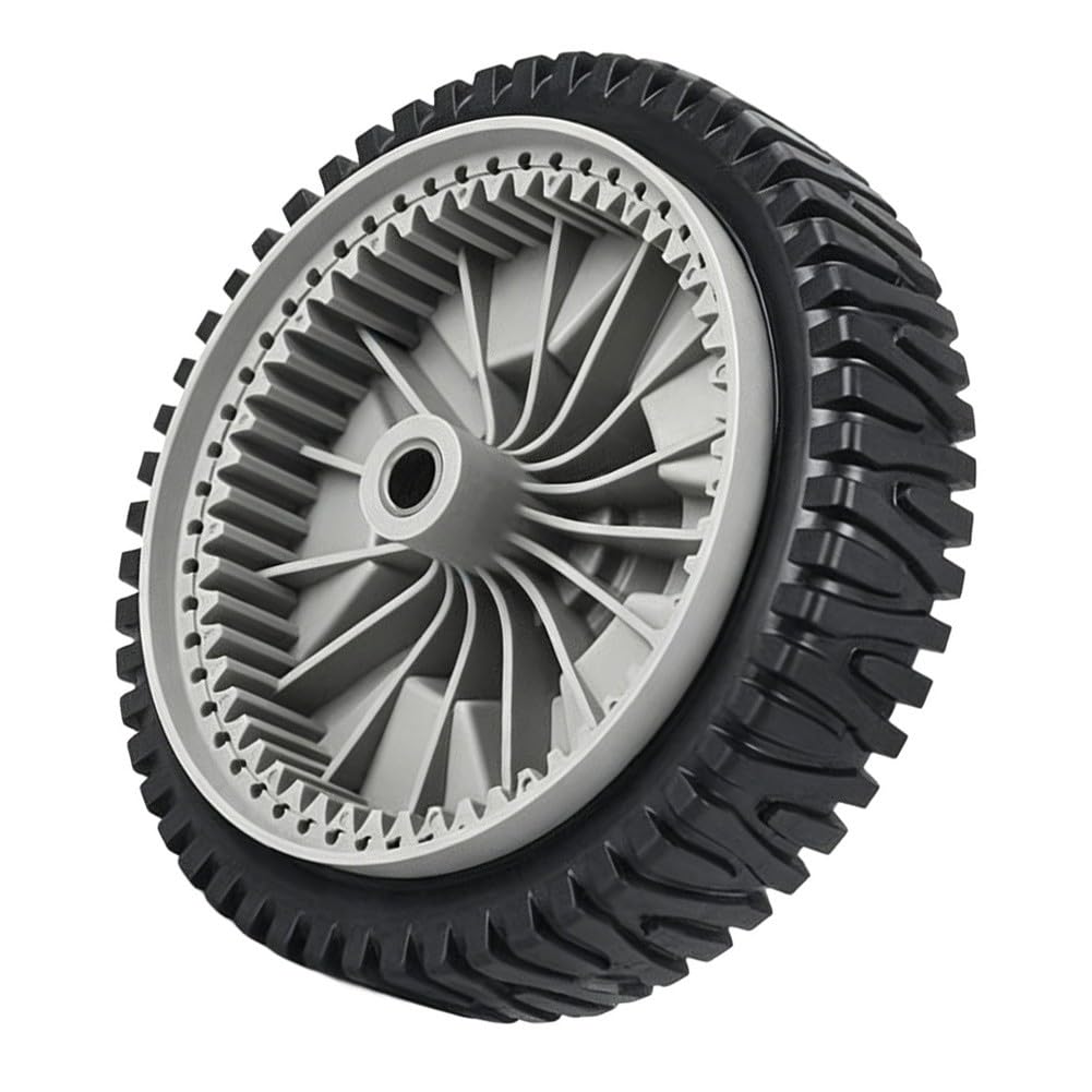 Rueda de 8 pulgadas para cortacésped de plástico negro para Craftsman 5 cortacéspedes de repuesto resistentes para una conducción suave, fácil montaje, 1 pieza