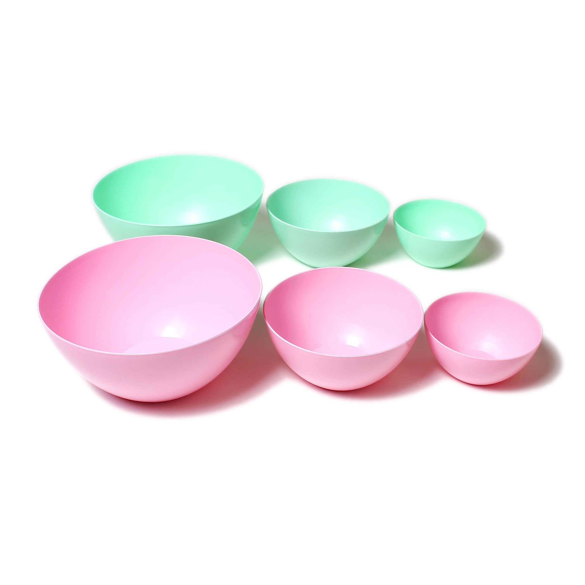 緑色プラスチックボウル スプーン付き Amazon | Plastic's Craft キッチン用ボウル 6個パック - 入れ子