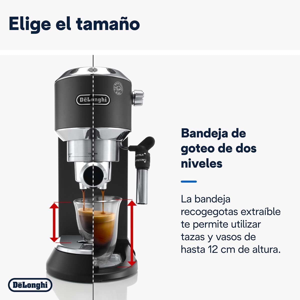Delonghi Dedica Style EC685BK Cafetera Espresso Manual con Función Flow Stop + Molinillo De Regalo