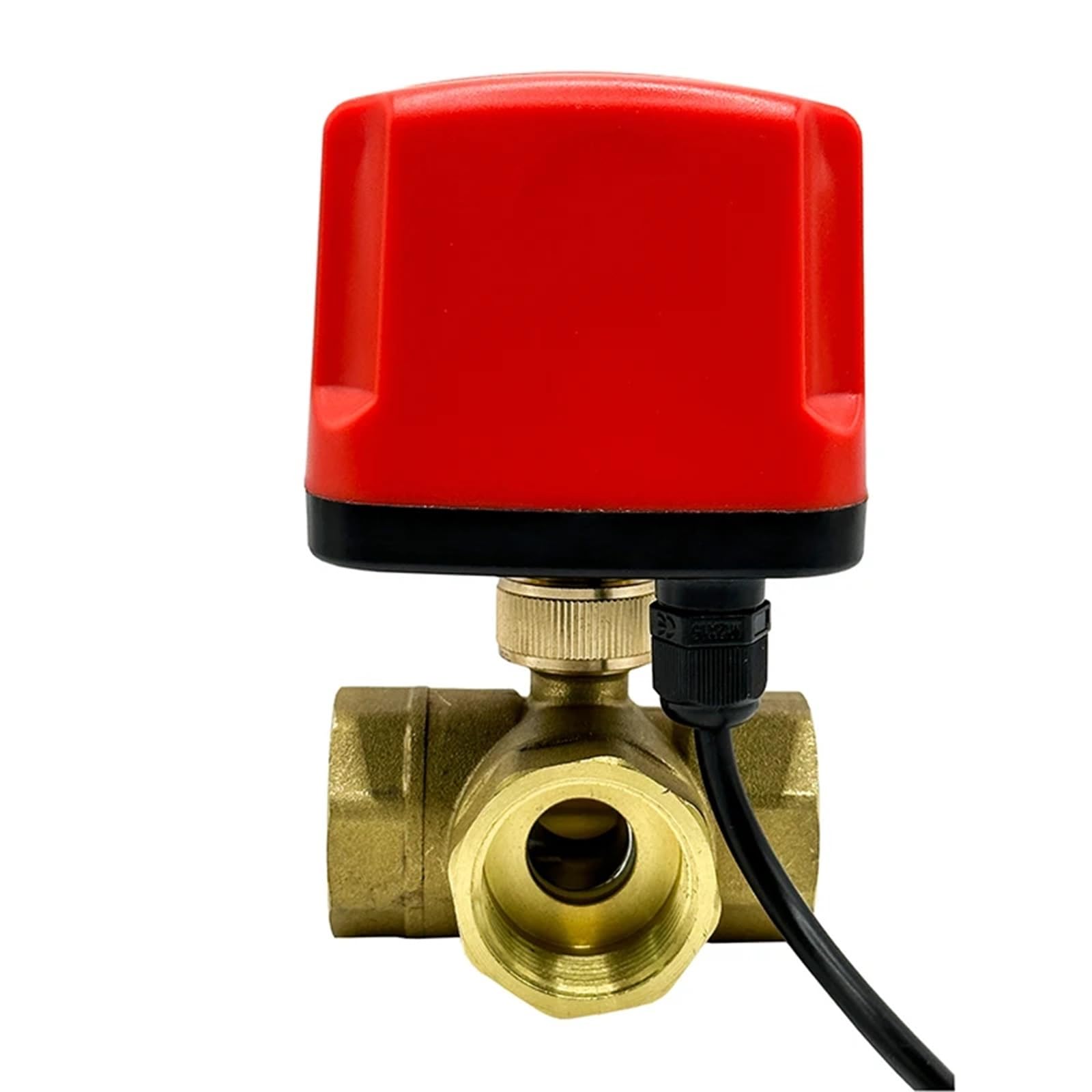 VSPPJYFG DN25 3 Ways Waterproof Motorized Ball Valve 3-Wire 2 Control Brass Electric Ball Valve Big Torque Metal Motor(T TYPE-24VDC-CR02)