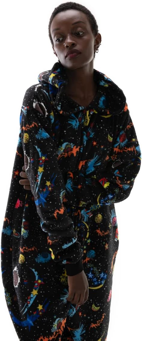 COSUSKET Snug Fit Flannel Onesie Pajamas for Women Tie Dye Costume - Image 5