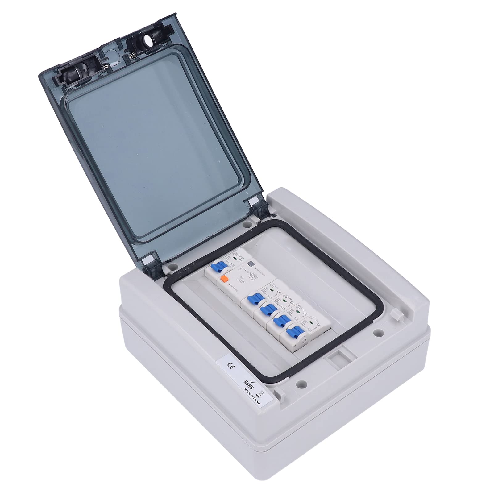 Caja de Distribución de Energía Resistente a la Intemperie, Disyuntores de 4 MCB con Clasificación IP65 para Talleres Al Aire Libre, Caravanas, Plástico ABS