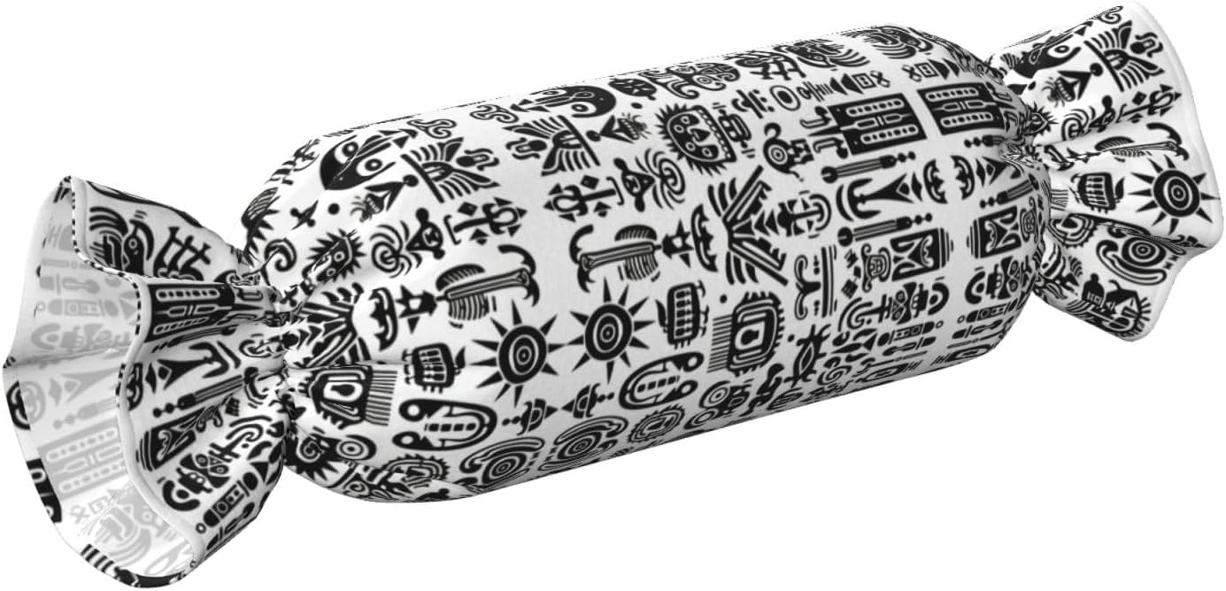 Abstract Pattern Symbol Candy Cylindrical Pillow - Sleeping Pillow Soft Support for Back, Stomach or Side Sleepers