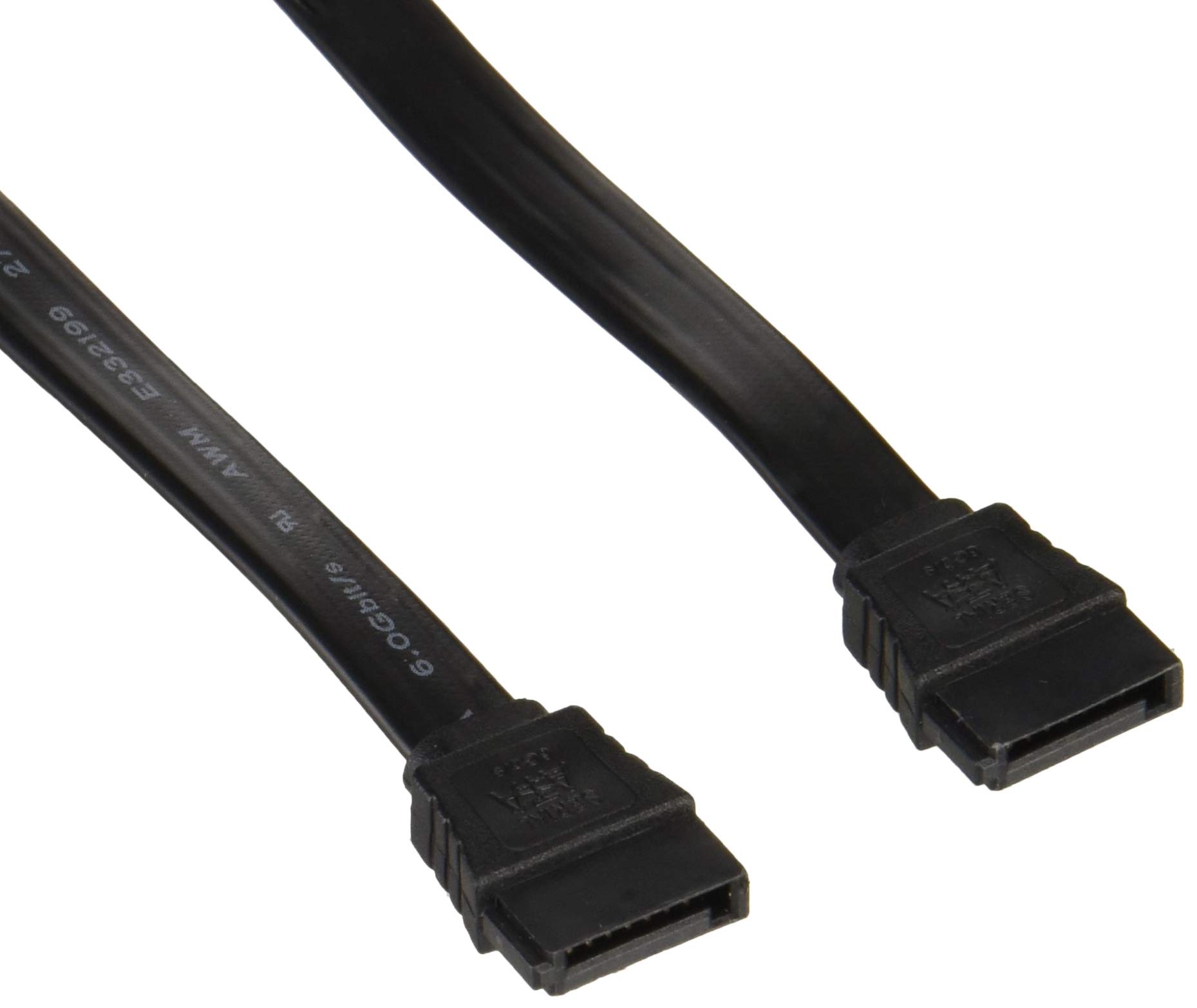 Shinwa Sangyo SS-SAT30BK-S0 SATA3 Cable, Black, No Latches, 11.8