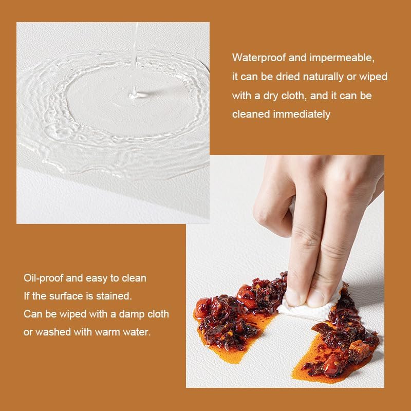 Ruby Lil Round PU Leather Large Table Pads, Coffee Table Household Waterproof and Oil-Proof Disposable Tablecloth Table Mat,C,70cm(28in)