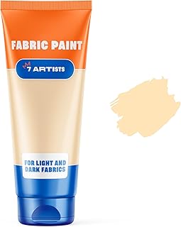 Cream White Fabric Paint 2 fl. oz – Permanent Fabric Paint White for Clothes | Textile Clothing Paints for Cotton and Synthethic Fabrics, Furniture Upholstery, Shoes, Sneakers, T-Shirt, Tote Bags