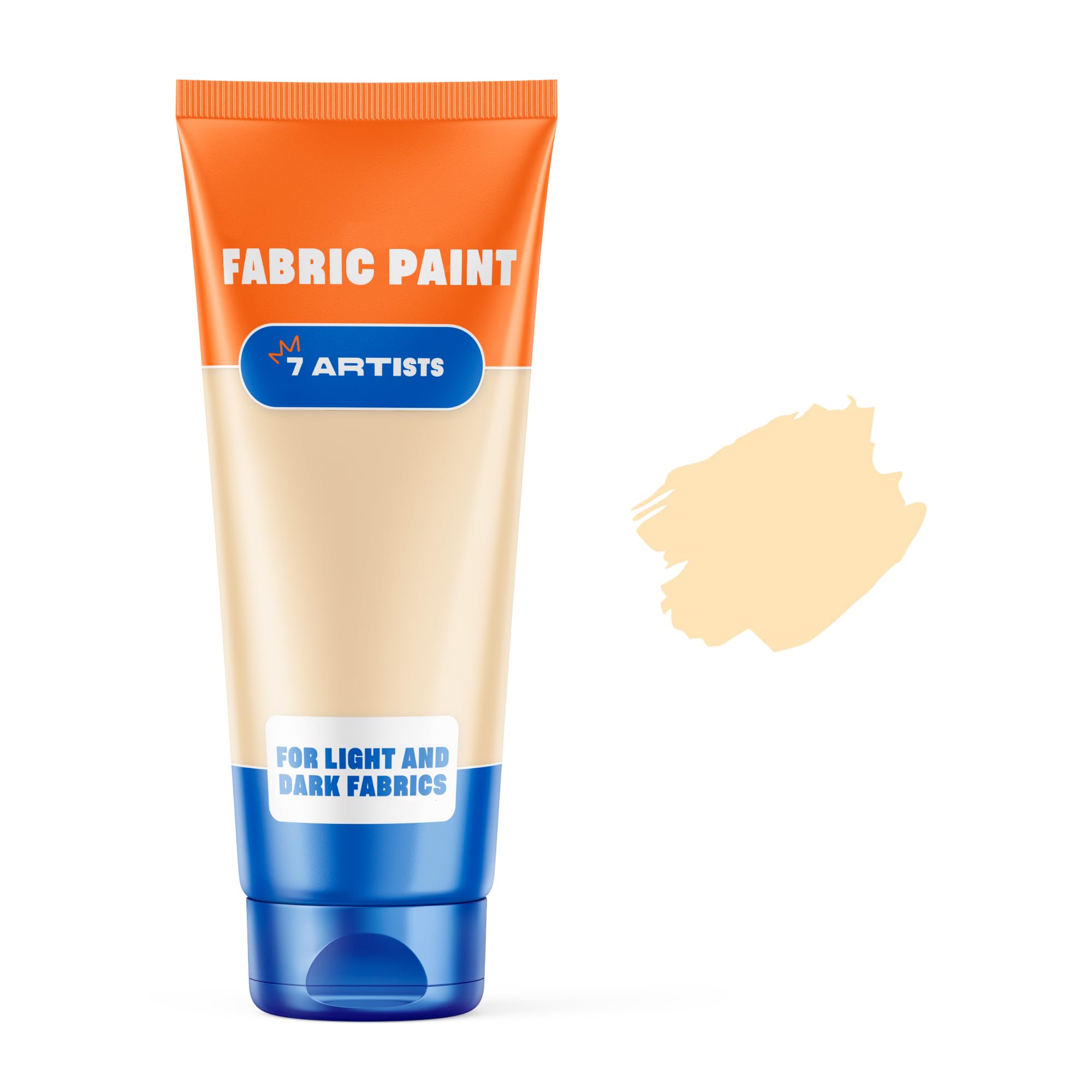 Cream White Fabric Paint 2 fl. oz – Permanent Fabric Paint White for Clothes | Textile Clothing Paints for Cotton and Synthethic Fabrics, Furniture Upholstery, Shoes, Sneakers, T-Shirt, Tote Bags