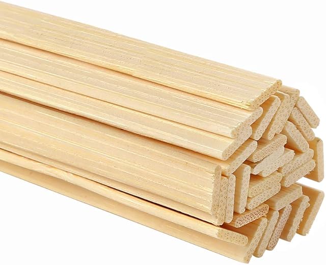 Pllieay 30 Pieces Bamboo Sticks Wood Extra Long Sticks for Crafting (40CM Length × 0.9CM Width)