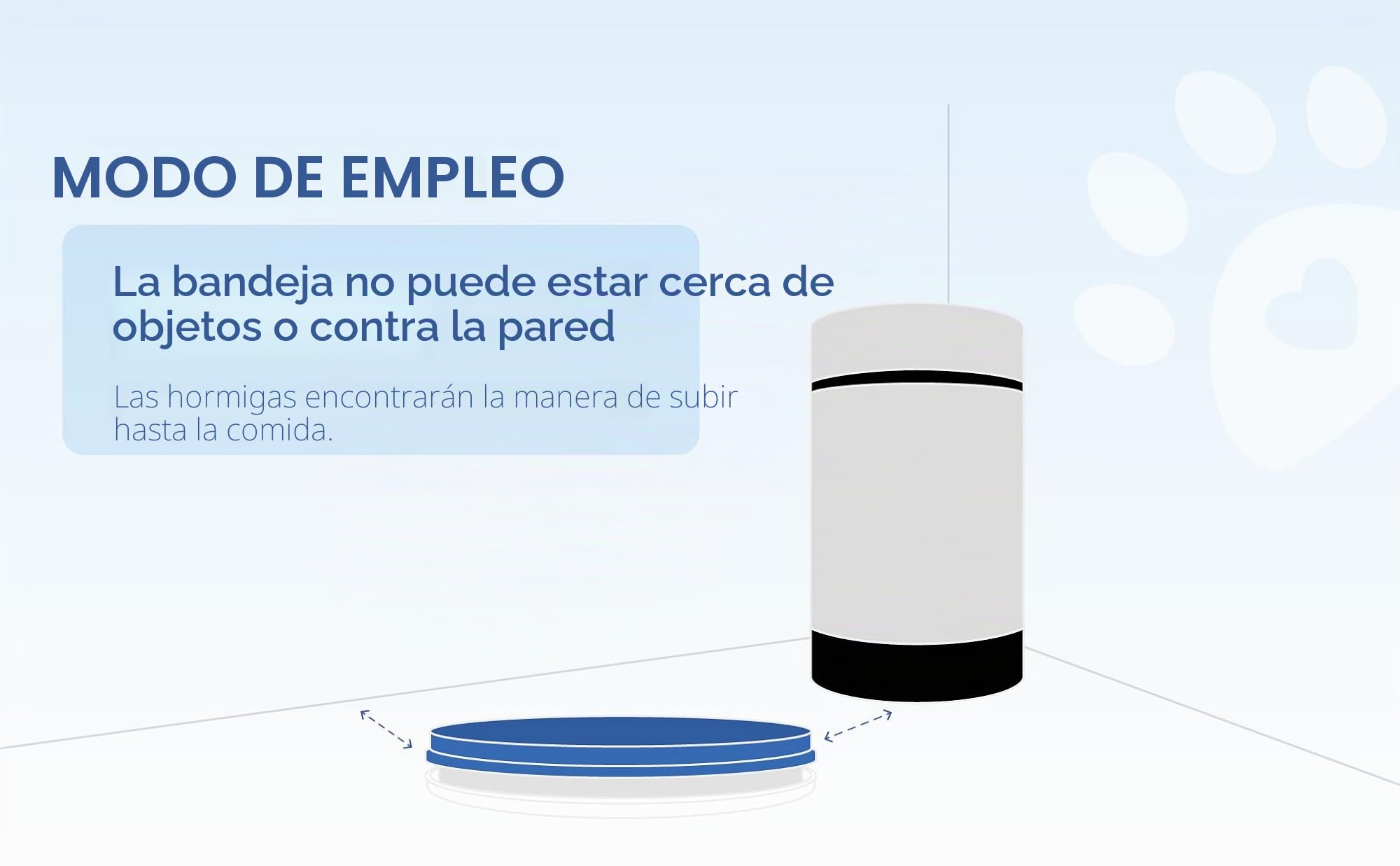 Ant Away Cat Dog Feeding Bowl Tray Ant Away Tray Plato de Comida para Mascotas Bandeja Segura para Interiores Sin Necesidad de Agua Ni Conexión Eléctrica Alimentadores Automáticos para Gatos