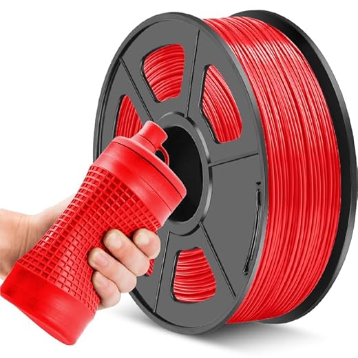 JAYO TPU Filament 1.75mm Red 1KG, Flexible 3D Printer Filament with Shore Hardness 95A, Strong Elasticity, Abrasion Resistance, Low Warping, Compatible with Most FDM 3D Printers