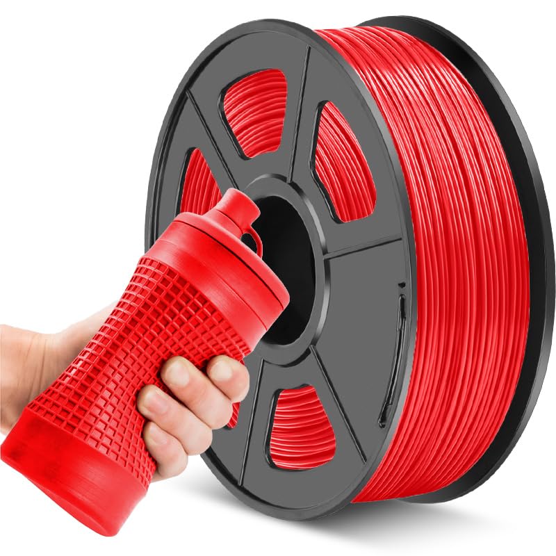 JAYO Rotes TPU-Filament 1,75 mm, 1 kg, flexibles 3D-Drucker-Filament mit 95A Shore-Härte, starke Elastizität, Abriebfestigkeit, geringe Verformung, kompatibel mit den meisten