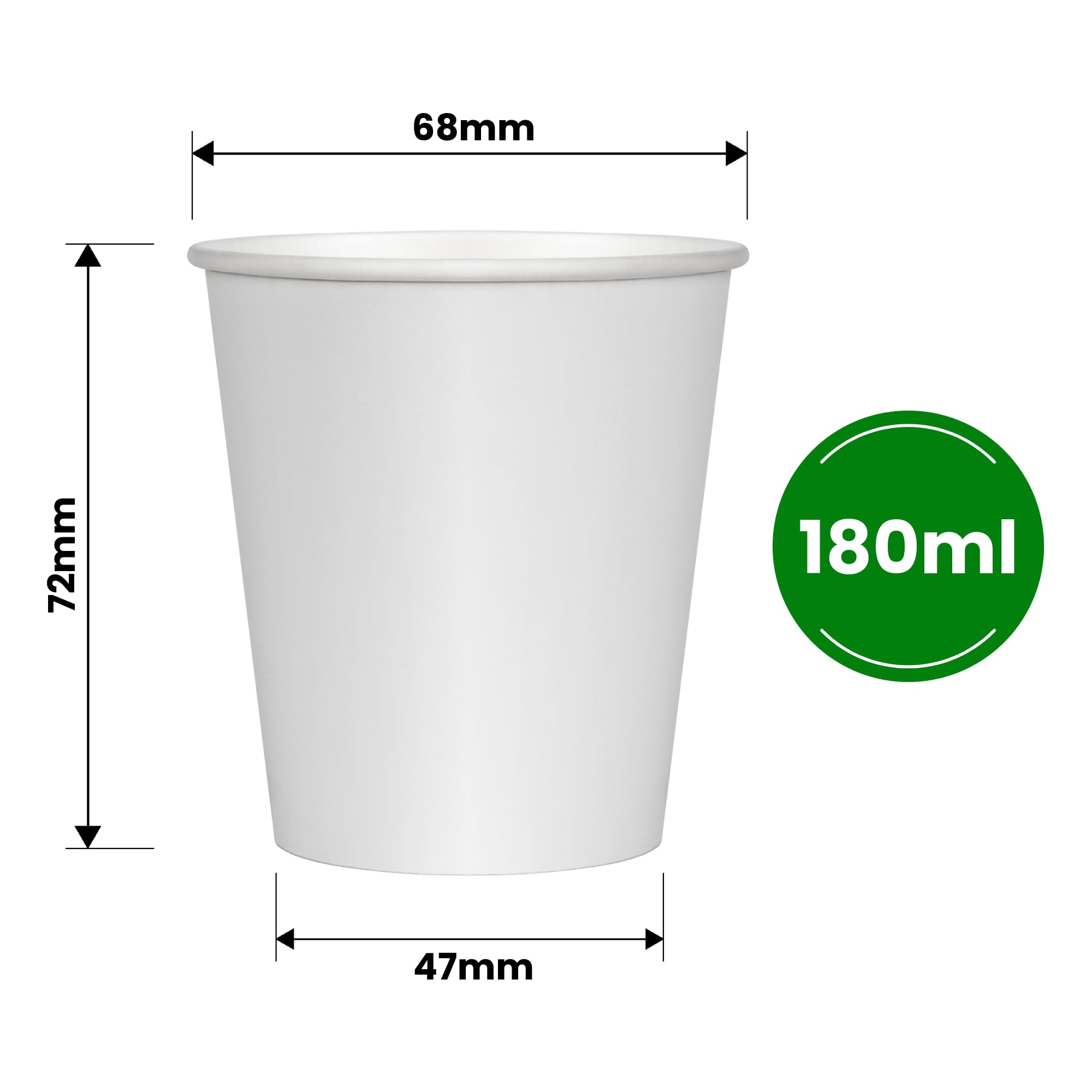 cubex professional - Vasos de cartón para café (1000 vasos blancos, 180 ml)