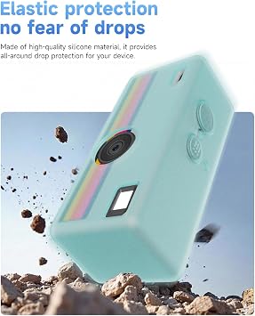 シリコンケース Kodak CHARMERA キーチェーン デジタルブラインドボックスアクセサリー ソフトシリコン保護ケース スクリーンプロテクターとリストストラップ付き - 夜光グリーン