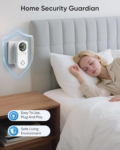 Miniatura 6 de Detectores de monóxido de carbono y detector de gas natural, detectores de monóxido de carbono 4 en 1 enchufables, detector de fugas de gas con