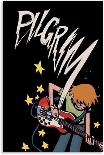 Scott Pilgrim Vs. The World (1) Póster con portada de álbum de película vintage, póster de lienzo y decoración moderna para el hogar, dormitorio,