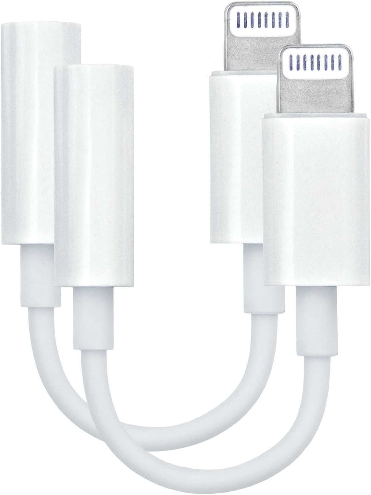 Dongle Dangler 3.5mm Headphone Jack Adapter - Works with iPhone -13/ 13 Pro/ 12/ 12 Pro Max/ 11/ 11 Pro/ 11 Pro Max/ XS/ XS Max/ XR/ X/ 8/ 8 Plus/ 7/ 7 Plus - MFi Certified (2-Pack)