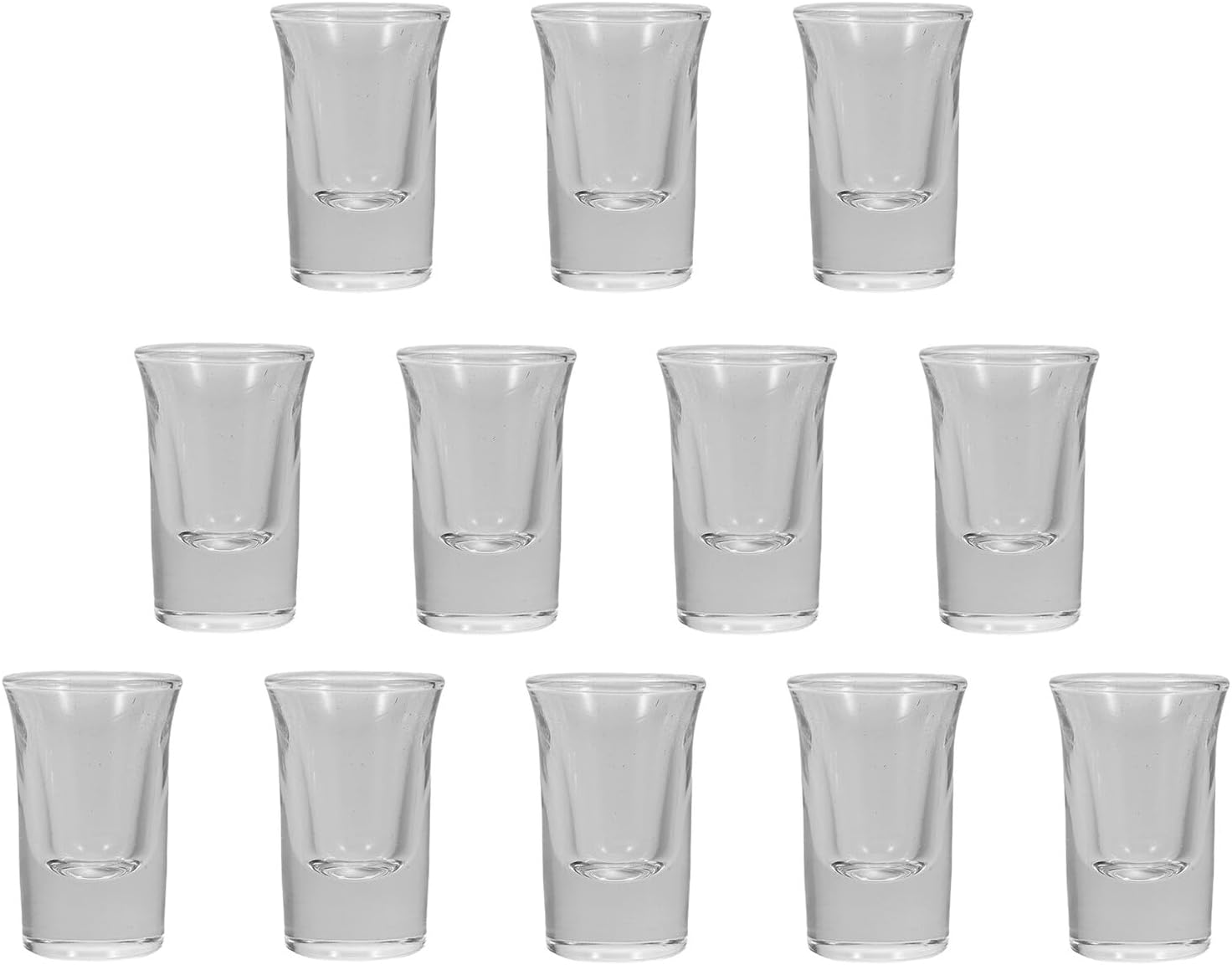 Yardwe 12pcs Mini Whiskey Shooter Glasses Set 15ml Thick-bottomed Glass Shot Cups for Spirits Party Bar Drinkware