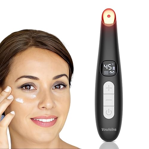 Varita de levantamiento de ojos, 3 en 1 vibrante 98°F a 113°F LCD masajeador de ojos para ojos secos, ojeras e hinchazón, herramienta de elevación