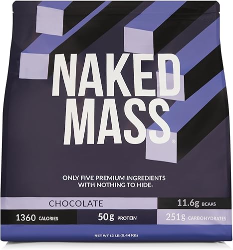 Vista 14 de Polvo de proteína natural para ganar masa muscular Naked Mass, 8 libras a granel, sin OMG, sin gluten, sin soya Sin Ingredientes Artificiales, 1250
