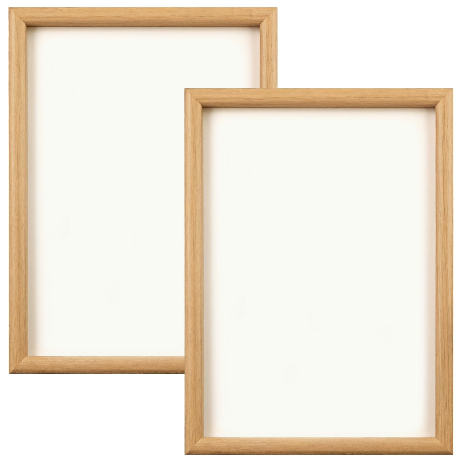 Generisch 2 marcos de fotos de madera, formato A4 de 8,3 x 11,7 pulgadas, disco acrílico transparente, bordes redondeados, diseño sencillo, para decoración de escritorio y habitación, para el hogar y